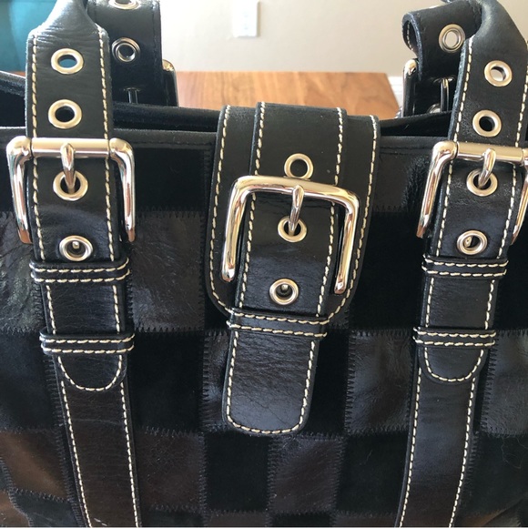 ISABELLA FIORE leather, patchwork bag. Excellent condition. Vintage black๐ - Picture 4 of 16